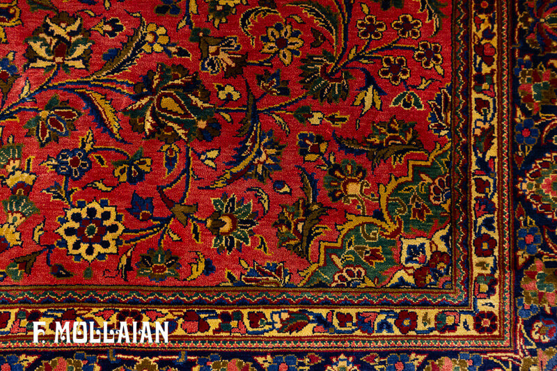 Antique Persian Kashan Silk Rug n°:40582547